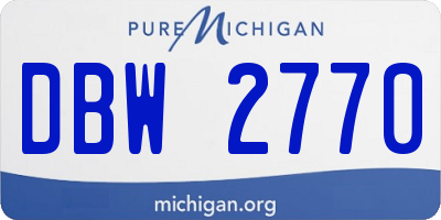 MI license plate DBW2770