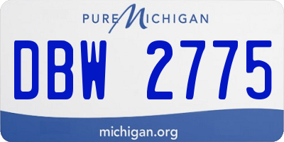 MI license plate DBW2775