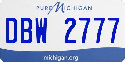 MI license plate DBW2777