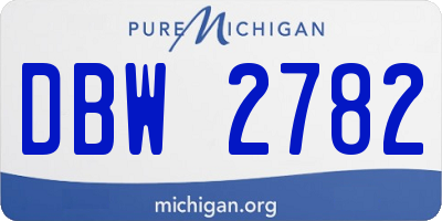 MI license plate DBW2782