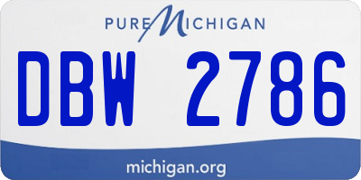 MI license plate DBW2786