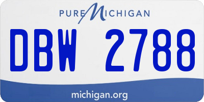 MI license plate DBW2788