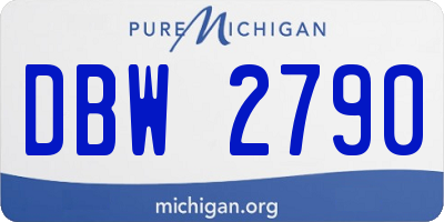 MI license plate DBW2790