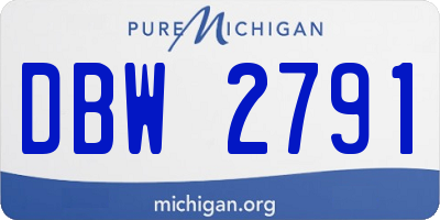 MI license plate DBW2791
