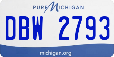 MI license plate DBW2793