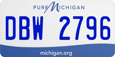 MI license plate DBW2796