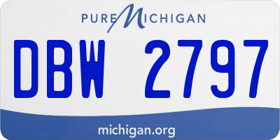 MI license plate DBW2797