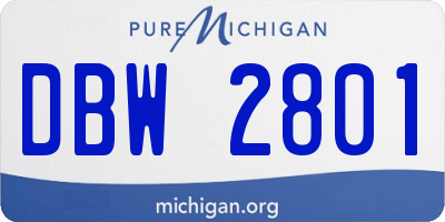 MI license plate DBW2801
