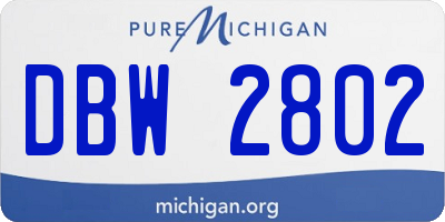 MI license plate DBW2802