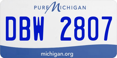 MI license plate DBW2807