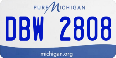 MI license plate DBW2808