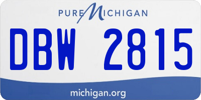 MI license plate DBW2815