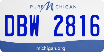 MI license plate DBW2816