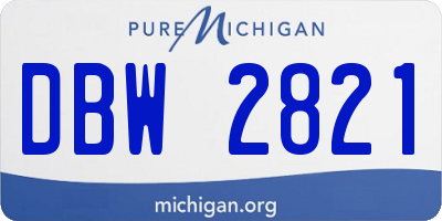 MI license plate DBW2821