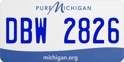 MI license plate DBW2826