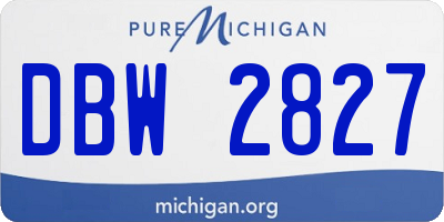 MI license plate DBW2827