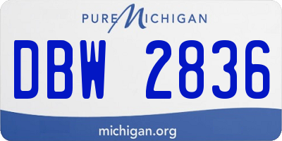 MI license plate DBW2836