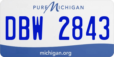 MI license plate DBW2843