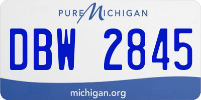 MI license plate DBW2845