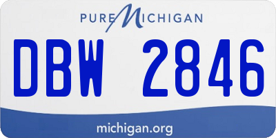 MI license plate DBW2846