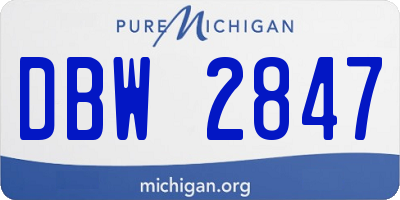 MI license plate DBW2847