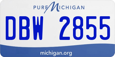 MI license plate DBW2855