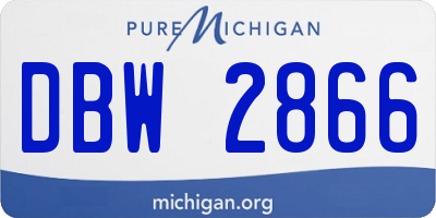 MI license plate DBW2866