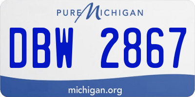 MI license plate DBW2867