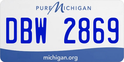 MI license plate DBW2869