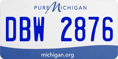 MI license plate DBW2876