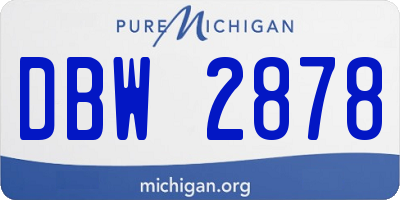 MI license plate DBW2878