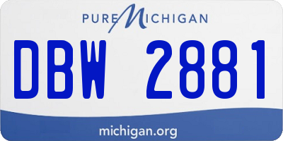 MI license plate DBW2881