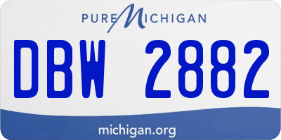 MI license plate DBW2882