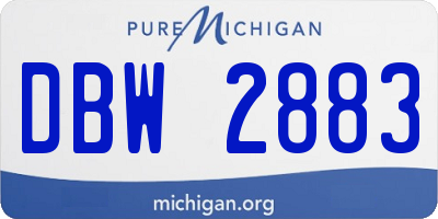 MI license plate DBW2883