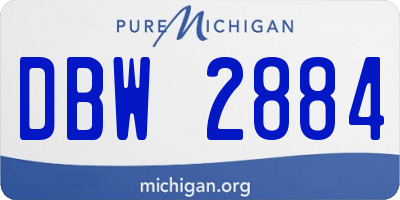 MI license plate DBW2884