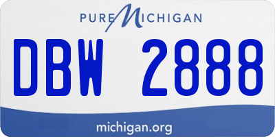 MI license plate DBW2888