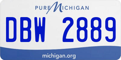 MI license plate DBW2889