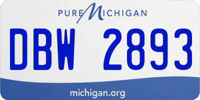 MI license plate DBW2893