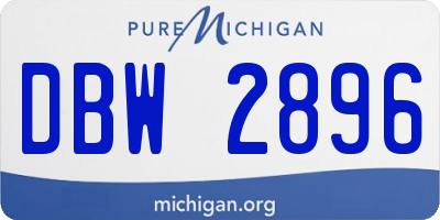 MI license plate DBW2896