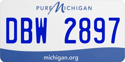 MI license plate DBW2897