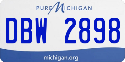 MI license plate DBW2898