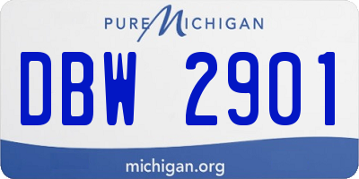 MI license plate DBW2901