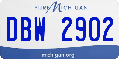 MI license plate DBW2902