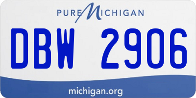MI license plate DBW2906