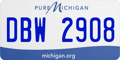MI license plate DBW2908