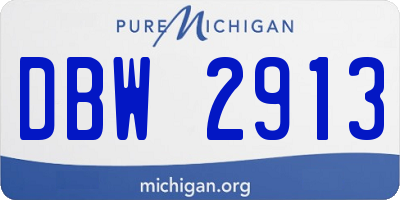 MI license plate DBW2913