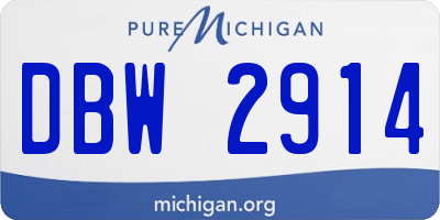 MI license plate DBW2914