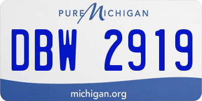 MI license plate DBW2919