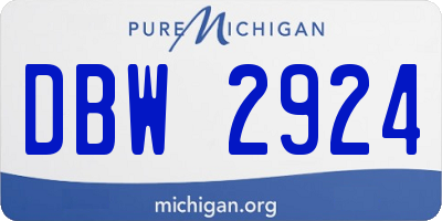 MI license plate DBW2924