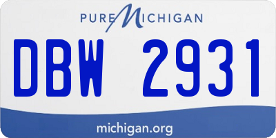 MI license plate DBW2931